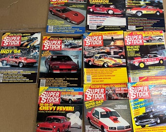 Lot of 11 Super Stock & Drag Illustrated Magazines 1984