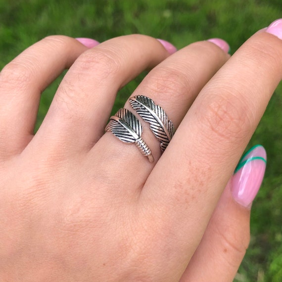 Feather Ring, 925 Sterling Silver Rings, Vintage … - image 5