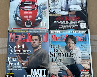 Lot de 4 Men's Vogue Mai/Octobre 2008, Men's Journal Juin/Octobre 2007 Magazine