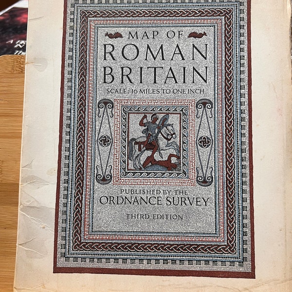 Map of Roman Britain by Ordnance Survey Scale 16 miles to one inch 1956 3rd Edition