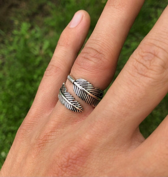 Feather Ring, 925 Sterling Silver Rings, Vintage … - image 7