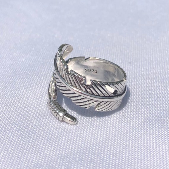 Feather Ring, 925 Sterling Silver Rings, Vintage … - image 3