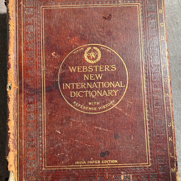 WEBSTER’S New International Dictionary With Reference History 1924 INDIA PAPER