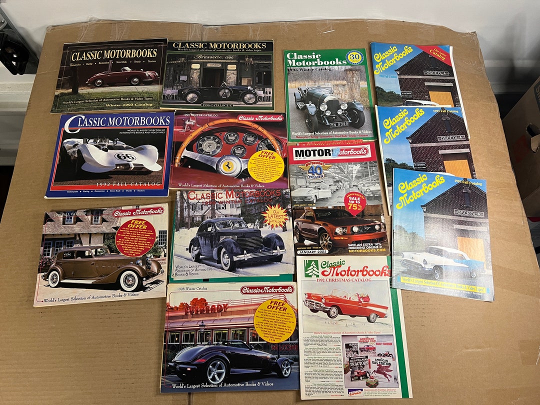 Lot of 13 Classic Motorbooks Catalog 1990s, 2000s Hot Rod Racing