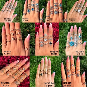 Antique Rings, Assorted Rings, Rings for Wome, Boho Ring Set, Gothic Ring Set, Knuckle Rings, Punk Ring, Ring Pack, Ring Set, Midi Ring Set