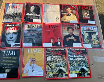 Lot de 14 TIME Magazine Années 1990-2018 Histoire Actualités Politique