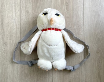 Vintage Hedwig rugzak pluche knuffel tas 2001 warner bros HP harry potter uil