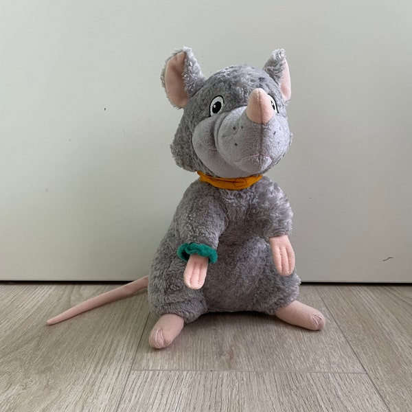 Vintage scabbers harry potter peluche muñeca figura rata ratón gris peluche HP warner bros Trudi