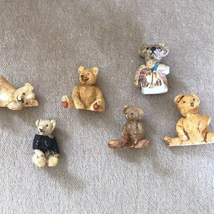 Vintage Peter Fagan Teddy bear set 6 pieces 1:12th scale figure 90s 1990 doll house figurines bears