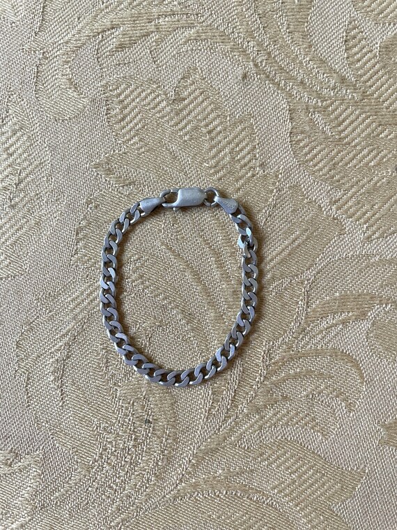 vintage sterling silver 925 chainlink bracelet bi… - image 5