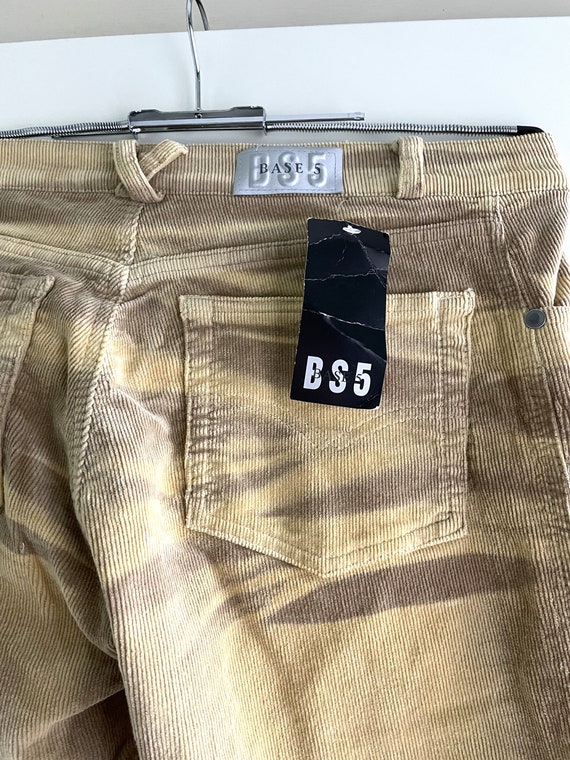 Vintage corduroy flared beige tie dye pants M 38 … - image 10
