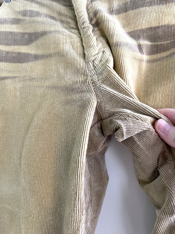 Vintage corduroy flared beige tie dye pants M 38 … - image 6