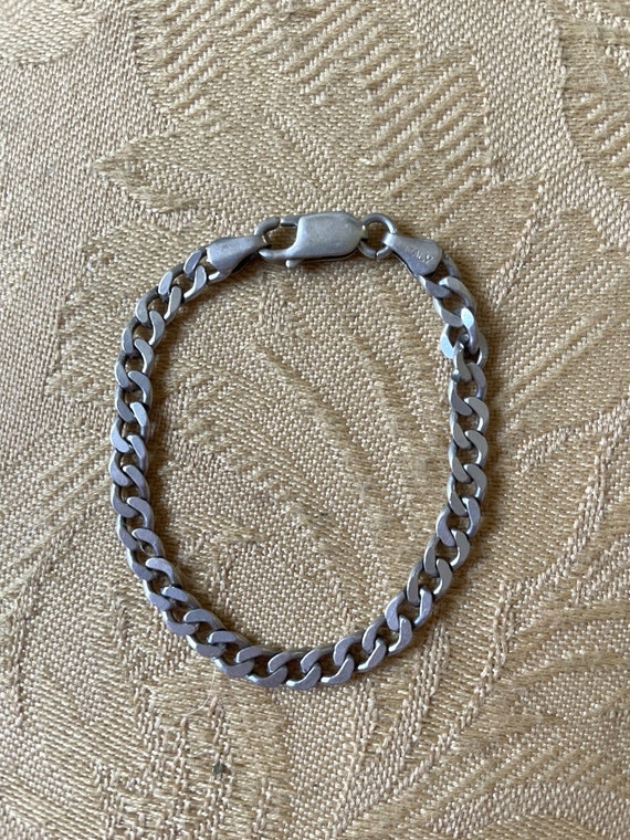 vintage sterling silver 925 chainlink bracelet bi… - image 6