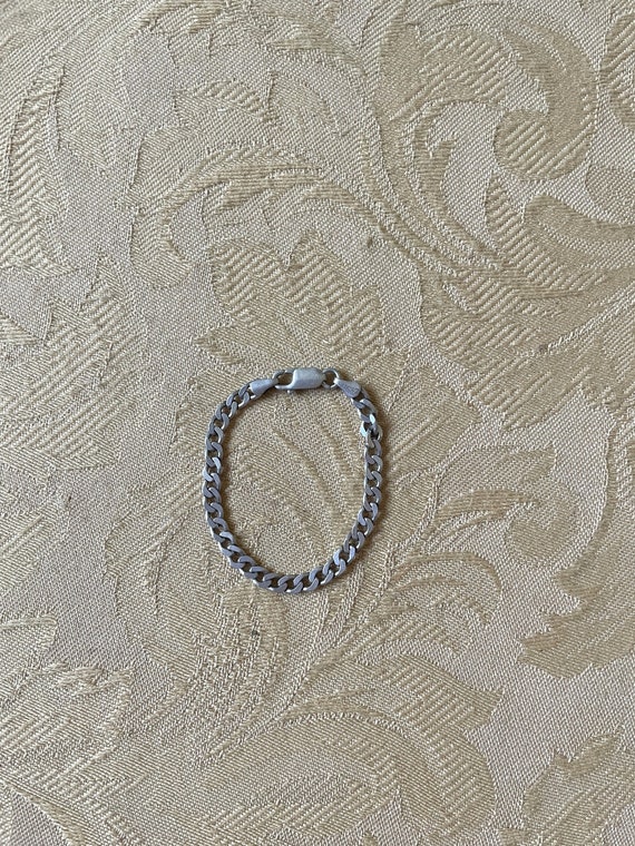 vintage sterling silver 925 chainlink bracelet bi… - image 1