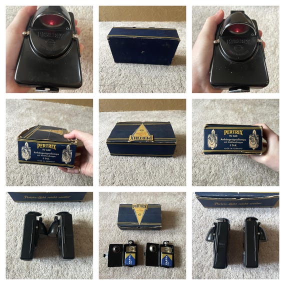 Pertrix Signal Lamp Nr. 668 2 Pieces Light Vintage Antique Retro