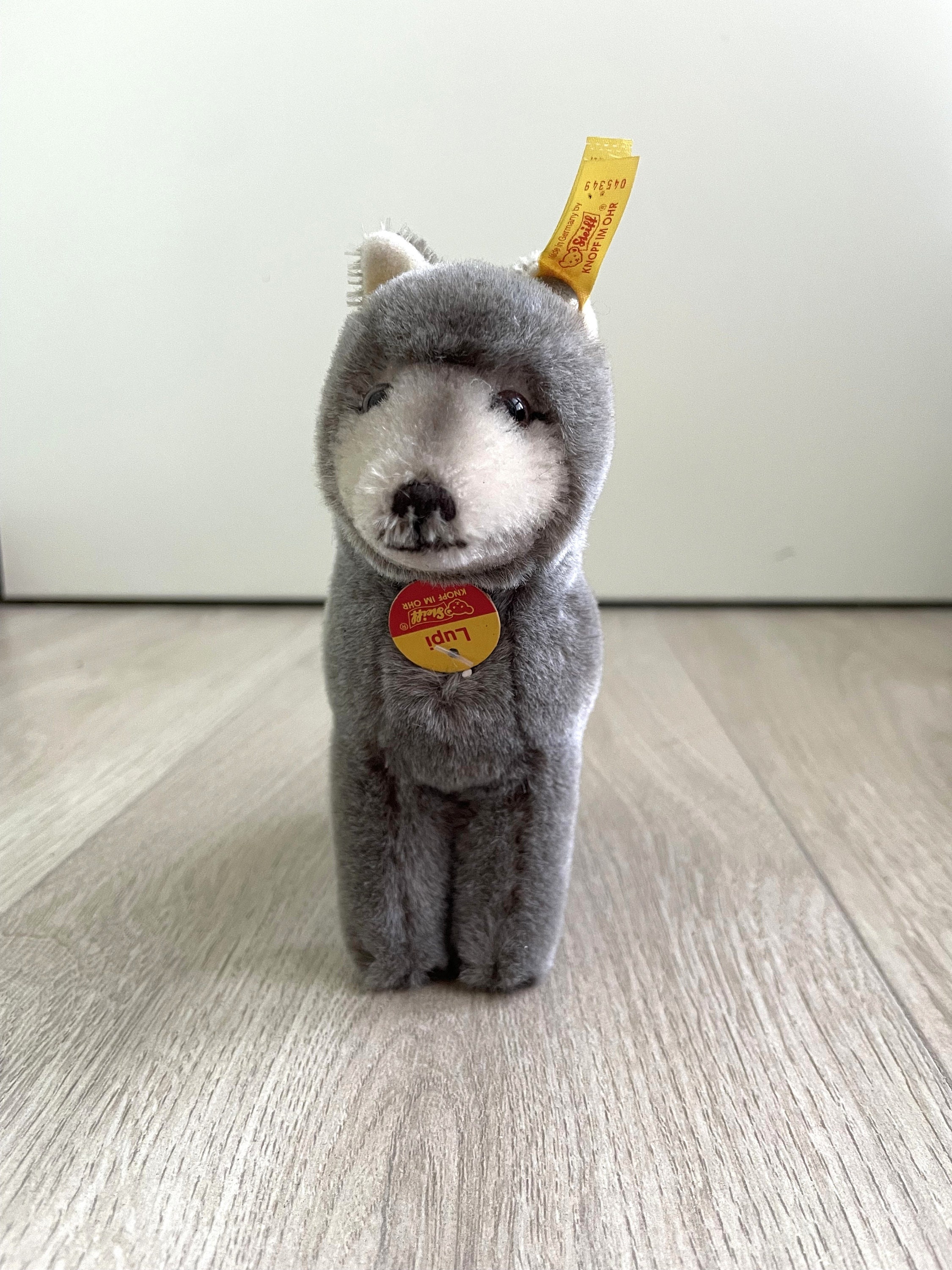 Vintage Steiff Plush Wolf Lupi Toy Collectible Figure Stiff
