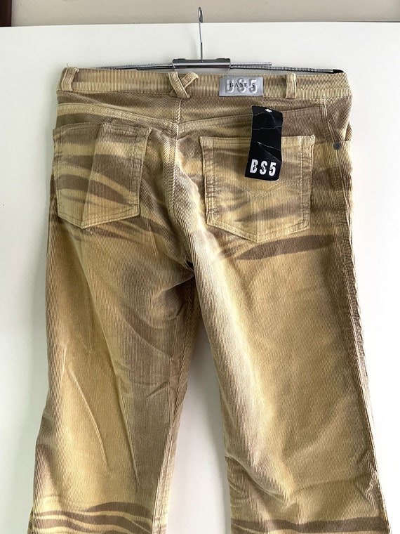 Vintage corduroy flared beige tie dye pants M 38 … - image 5