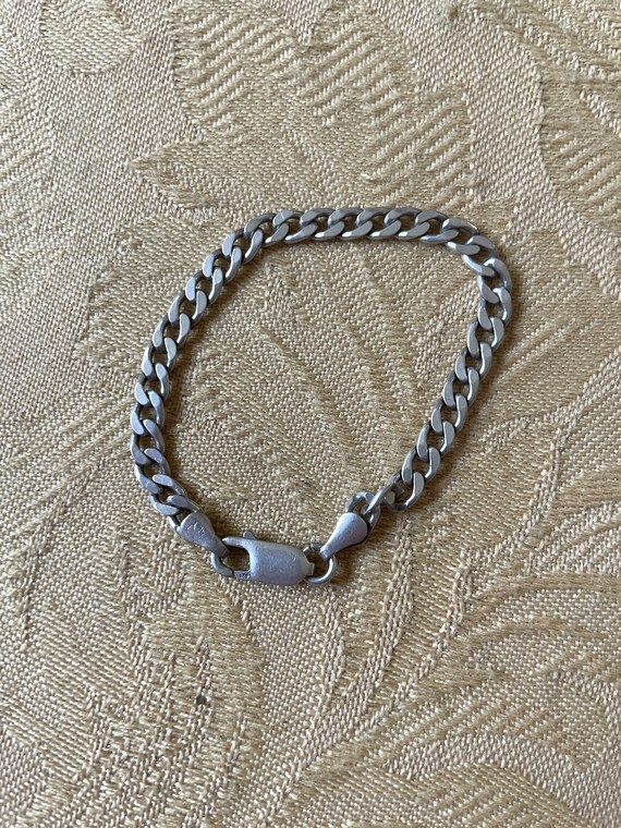 vintage sterling silver 925 chainlink bracelet bi… - image 9