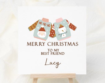 Christmas Card For Best Friend, For Friends at Christmas, Christmas Jumper Card, For Bestie, For Friend,