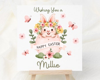 Personalised Easter Card, Happy Easter Card, Personalised Happy East Card, Easter Card, bunny Easter Card