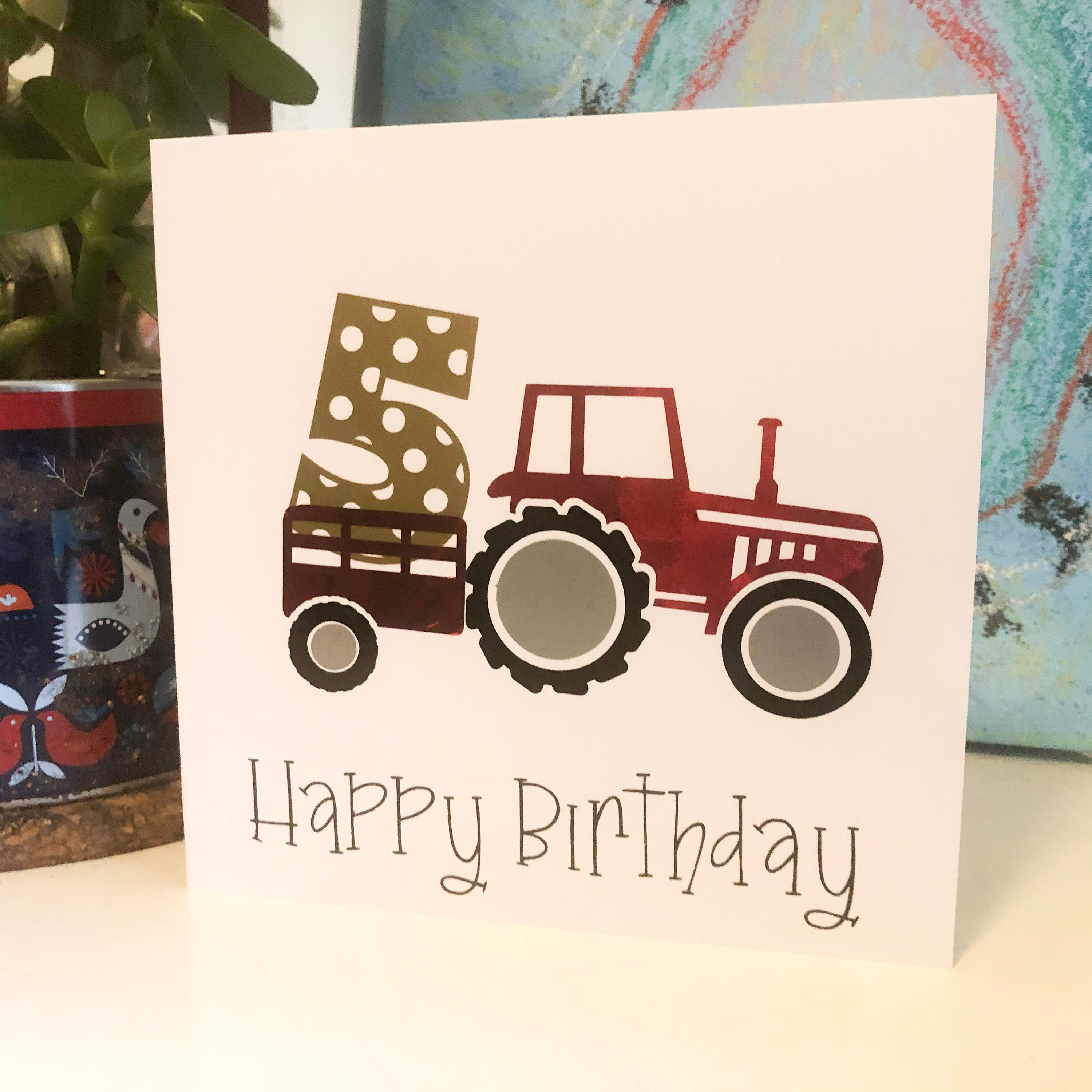 Tractor Boys Birthday Card with childs age boys birthday | Etsy