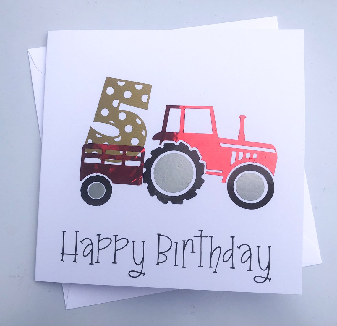 Tractor Boys Birthday Card with childs age boys birthday | Etsy