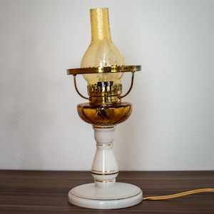 Vintage Bedside Light | Hurricane Table Desk Lamp | Mid-century Modern Bedside Lamp | 70&#39;s Retro Lighting | Made in Yugoslavia