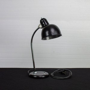 Vintage Bauhaus Desk Lamp | Antique Black Table Lamp | Mid-century Office Light | 30&#39;s Industrial Lighting | Christian Dell Style
