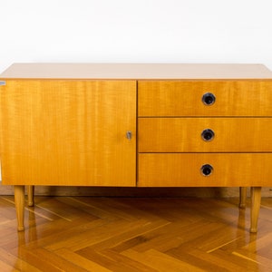 Mid-century Console Table | 70&#39;s Polished Furniture | Vintage Yugoslavian Cabinet | Retro Modern Sideboard  | Chest of  Drawers | TV Stand
