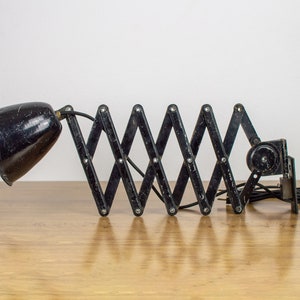 Vintage Desk Lamp | Industrial Scissors Light | Mid-century Modern Wall Lamp | 40&#39;s Accordion Lighting | Antique Adjustable Lamp