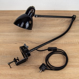 Vintage Office Desk Lamp | 30&#39;s Industrial Lighting | Antique Articulating Table Lamp | Adjustable Anglepoise Light | Bauhaus | Clamp Lamp