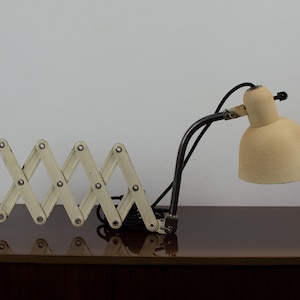 Vintage Desk Lamp | Industrial Scissors Light | Mid-century Modern Medical Wall Lamp | 40&#39;s Accordion Lighting | Antique Adjustable Lamp