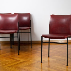 Mid-century Modern Dining Chairs | Retro Leather Chair | Vintage Industrial Stools | Modernist Yugoslavian Design | 70&#39;s Brutalist Stool
