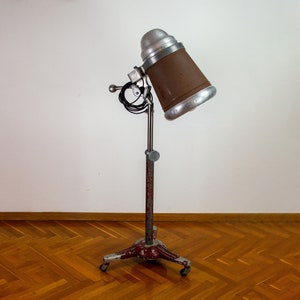 Art Deco Floor Lamp | Antique Industrial Lighting | 30&#39;s Standing Light | Mid-century Adjustable Spot Light | Vintage Unique Spotlight