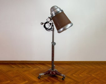 Art Deco Floor Lamp | Antique Industrial Lighting | 30's Standing Light | Mid-century Adjustable Spot Light | Vintage Unique Spotlight