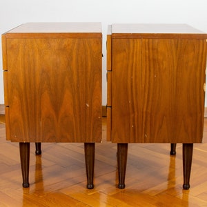 Pair of Nightstands Retro Modern Nightstands Mid-century Polished Bedside Table 60's Polished Furniture Yugoslavian Console Tables image 5