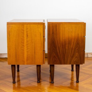 Pair of Nightstands Retro Modern Nightstands Mid-century Polished Bedside Table 60's Polished Furniture Yugoslavian Console Tables image 3