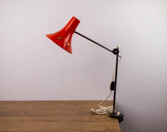 Mid-century Modern Desk Lamp | Vintage Adjustable Office Lamps | Space Age Chrome Lighting | Industrial Clamp Table Light