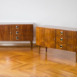 Mid-century Console Table | 70&#39;s Polished Furniture | Vintage Yugoslavian Cabinet | Retro Modern Sideboard  | Chest of  Drawers | TV Stand