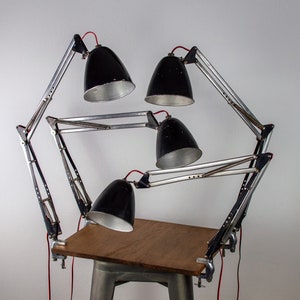 Vintage Architect Desk Lamp | Mid-century Modern Anglepoise Light | Bauhaus Workshop Industrial Lighting | Adjustable Table Lamps