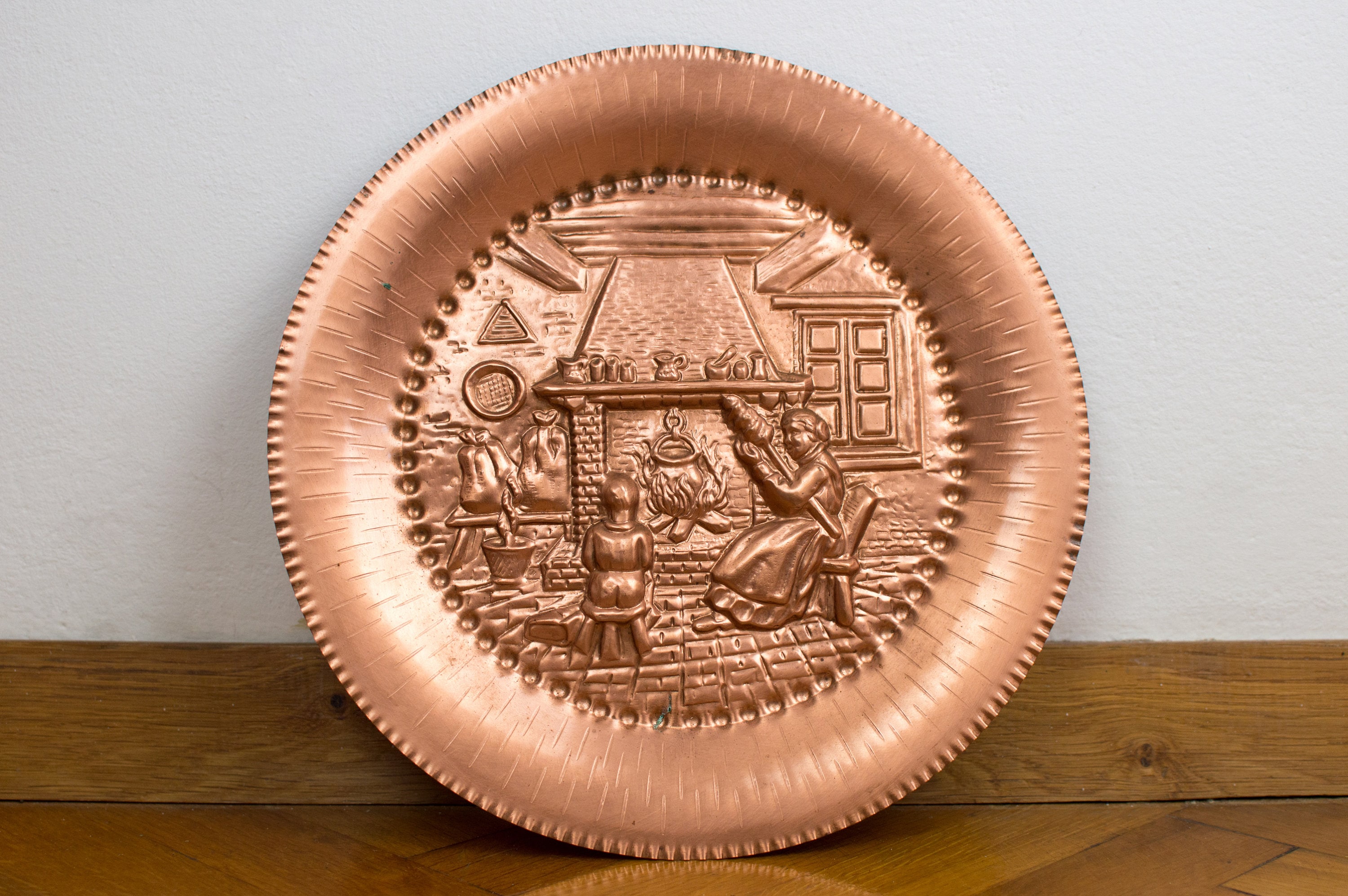Set of 4 Decorative Copper Plates Vintage Copper Wall Plate Etsy