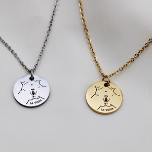 Vulva necklace | Female body jewelry | Activism female power | Feminist necklace | Feminism geometric disc necklace | Yoni Puani