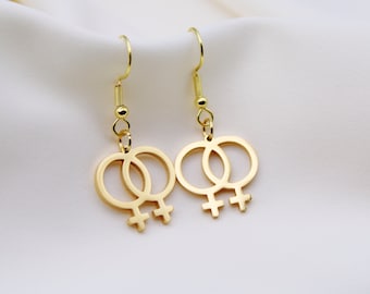 Venus Symbol Earrings | Feminist Woman Symbol Earrings | Feminist Jewelry | Woman Pride Gender Symbol | LGBTQIA+ | Lesbian symbol