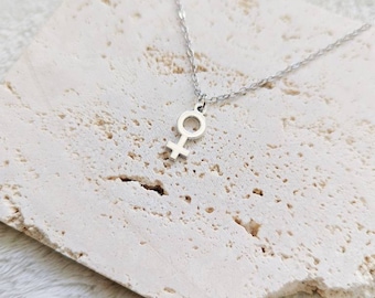Venus Symbol Necklace | Feminist Women&#39;s Symbol Necklace | Feminist Jewelry | Woman Pride Gender Symbol | LGBTQIA +