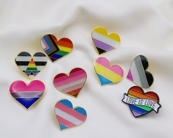 LGBTQIA+ Flag Pin | Transgender Pin | Feminism | Ally Pin | Progress Flag Pin| Lesbian | | Email Pin| Pride Flag Gay Pin | Queer Ally Heart