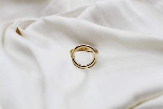 Circle Ring Gold Statement Geometric Minimalist jewelry trend  Puristic Voo Circle Shape Christmas gift