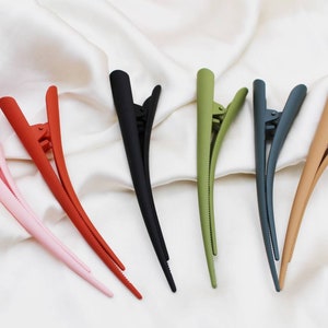 Colored French Hair Clip | Statement hair claw turtle | Hair clip Minimalist | Matte Hair Clip | Filigree hair clip