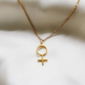 Collana con simbolo di Venere | Collana con simbolo femminile femminista | Gioielli femministi | Simbolo di genere dell'orgoglio femminile | LGBTQIA+