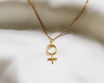 Venus Symbol Necklace | Feminist Women&#39;s Symbol Necklace | Feminist Jewelry | Woman Pride Gender Symbol | LGBTQIA +