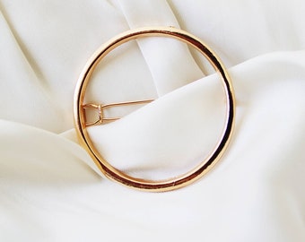 Geometric hair clip | Round hair clip metal gold turtle | Hair clip Minimalist | Wedding Circle Clip | Circle hair clip